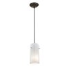 Foto para 18w Glass`n Glass  Cylinder Pendant GU-24 Spiral Fluorescent Dry Location Oil Rubbed Bronze Clear Opal Glass 10"Ø4.5" (CAN 1.25"Ø5.25")