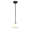 Foto para 18w Martini Glass Pendant GU-24 Spiral Fluorescent Dry Location Oil Rubbed Bronze White Glass 6"Ø7" (CAN 1.25"Ø5.25")