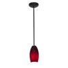 Foto para 18w Merlot Glass Pendant GU-24 Spiral Fluorescent Dry Location Oil Rubbed Bronze Red Sky Glass 8"Ø3.5" (CAN 1.25"Ø5.25")