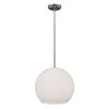 Foto para 18w Nitrogen GU-24 Spiral Fluorescent Dry Location Brushed Steel Opal Ball Pendant 12" (CAN 1.25"Ø5.25")