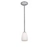 Foto para 18w Sherry Glass Pendant GU-24 Spiral Fluorescent Dry Location Brushed Steel Opal Glass 6"Ø4.5" (CAN 1.25"Ø5.25")