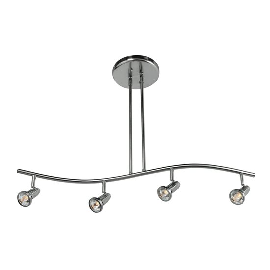 Foto para 200w (4 x 50) Cobra GU-10 MR-16 Halogen Dry Location Brushed Steel Spotlight Pendant (CAN 1"Ø7.5")