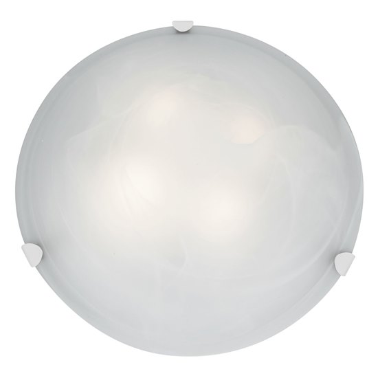 Foto para 240w (4 x 60) Mona E-26 A-19 Incandescent Dry Location White Alabaster Flush-Mount (CAN Ø17.5")