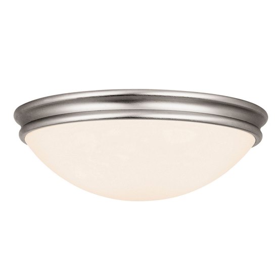 Foto para 24w Atom Module Damp Location Brushed Steel Opal Dimmable LED Flush-mount (CAN 1.6"Ø14")