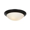 Foto para 60w Strata E-26 A-19 Incandescent Damp Location Oil Rubbed Bronze Opal Flush-Mount