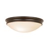 Foto para 100w Atom E-26 A-19 Incandescent Damp Location Oil Rubbed Bronze Opal Flush-Mount (CAN 1.6"Ø10.5")