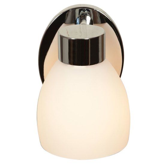 Foto para 60w Frisco E-26 A-19 Incandescent Damp Location Chrome Opal Wall & Vanity (CAN 6"x4.6"x0.6")