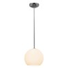 Foto para 60w Nitrogen E-26 A-19 Incandescent Dry Location Brushed Steel Opal Ball Pendant (CAN 1.25"Ø5.25")