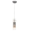 Foto para 35w Spartan GU-10 MR-16 Halogen Dry Location Brushed Steel Metal Mesh in Clear Glass Pendant (CAN 0.75"Ø5.1")