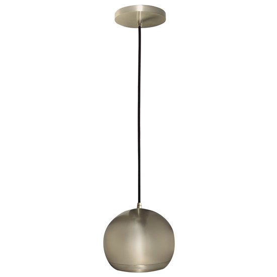 Foto para 50w Retro GU-10 PAR-36 ESD 111 Halogen Dry Location Brushed Steel Ball Pendant (CAN 0.9"Ø4.5")