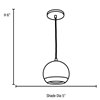 Foto para 50w Retro GU-10 PAR-36 ESD 111 Halogen Dry Location Brushed Steel Ball Pendant (CAN 0.9"Ø4.5")