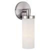 Foto para 60w Aqueous E-26 B-10 Incandescent Damp Location Brushed Steel Opal Wall Fixture (CAN 5"x5"x0.88")