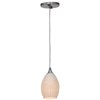 Foto para 60w Adele E-26 A-19 Incandescent Dry Location Brushed Steel White Glass Pendant (CAN 0.75"Ø5.25")