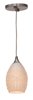 Foto para 60w Adele E-26 A-19 Incandescent Dry Location Brushed Steel White Glass Pendant (CAN 0.75"Ø5.25")