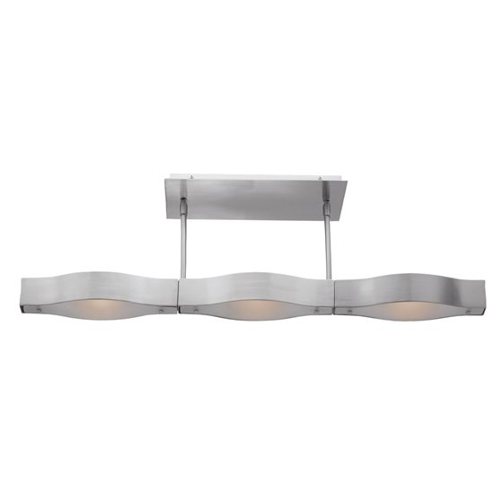 Foto para 300w (3 x 100) Titanium R7s J-78 Halogen Dry Location Brushed Steel Frosted Semi-Flush or Pendant (CAN 13.75"x4.4"x0.75")