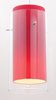 Foto para Glass`n Glass Brushed Steel Clear Red Cylinder Shade