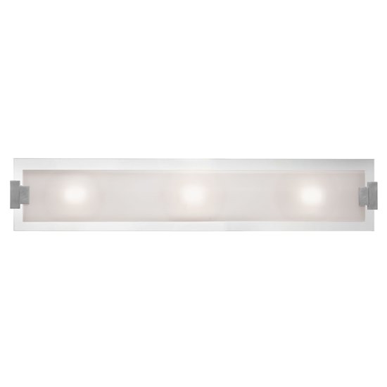 Foto para 300w (3 x 100) Plasma R7s J-118 Halogen Damp Location Brushed Steel Frosted Vanity & Wall Fixture (CAN 33.1"x4.5"x1.75")