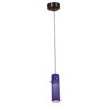 Foto para 35w Zeta GY6.35 Bi-Pin Halogen Dry Location Bronze Cobalt Low Voltage Pendant with Anari Silk (l) Glass