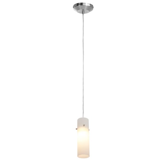 Foto para 40w Delta G9 G9 Halogen Dry Location Brushed Steel Opal Line Voltage Pendant with Anari Silk (l) Glass