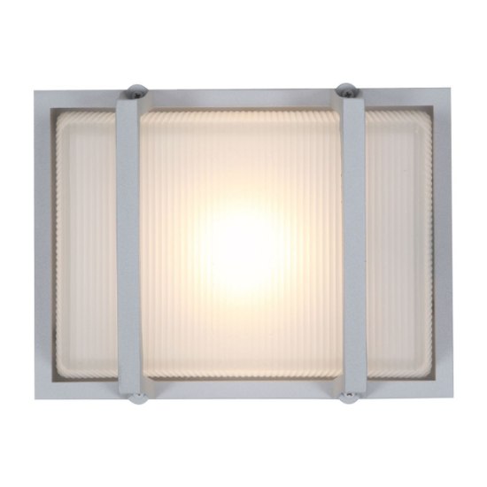 Foto para 60w Neptune E-26 A-19 Incandescent Satin Ribbed Frosted Marine Grade Wet Location Wall Fixture (CAN 7"x4.6")