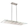 Foto para 72w (4 x 18) Aquarius G24q-2 Quad Fluorescent Damp Location Brushed Steel Clear Adjustable Glass & Metal Pendant 30"x12"x2" (CAN 4.4"x8.25"x0.75")