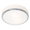 Foto para 75w Aero E-26 A-19 Incandescent Damp Location Chrome Opal Flush-Mount (CAN 1"Ø7.2")