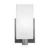 Foto para 60w Archi E-26 A-19 Incandescent Damp Location Brushed Steel Opal Wall & Vanity (CAN 5.9"x4.75"x0.9")