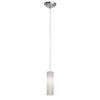 Foto para 40w Delta G9 G9 Halogen Dry Location Brushed Steel White Lined Line Voltage Pendant with Anari Silk (l) Glass