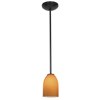 Foto para 100w Bordeaux Glass Pendant E-26 A-19 Incandescent Dry Location Oil Rubbed Bronze Amber Glass 7.5"Ø5.25" (CAN 1.25"Ø5.25")