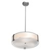 Foto para 52w (2 x 26) Tara GU-24 Spiral Fluorescent Damp Location Brushed Steel Opal Semi-Flush or Pendant (CAN 1.4"Ø5.1")