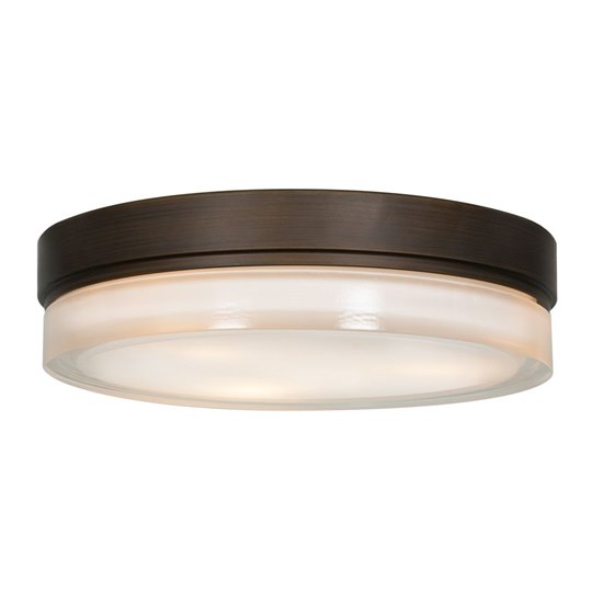 Foto para 30w Solid Module 90Plus CRI Damp Location Bronze Opal - Round Dimmable Solid Glass Led Flush-Mount (OA HT 3.5)