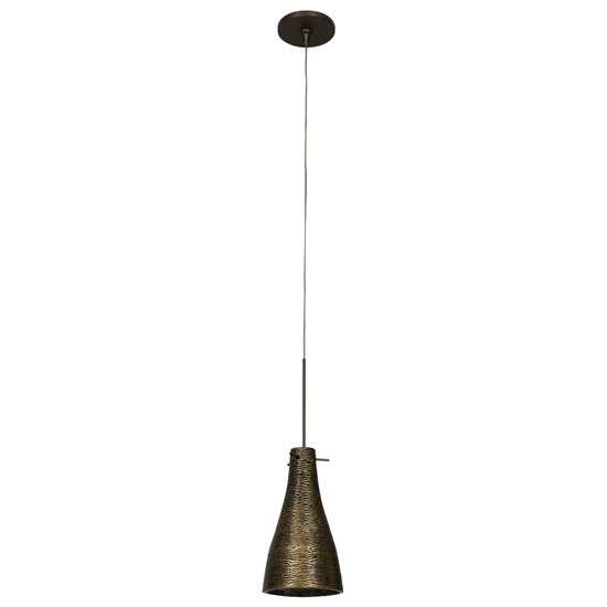 Foto para 35w Cavo GY6.35 Bi-Pin Halogen Dry Location Bronze Gold Italian Wire Glass Uj Mini Pendant Including Low Profile Mono-Pod (CAN 0.5"Ø4.5")