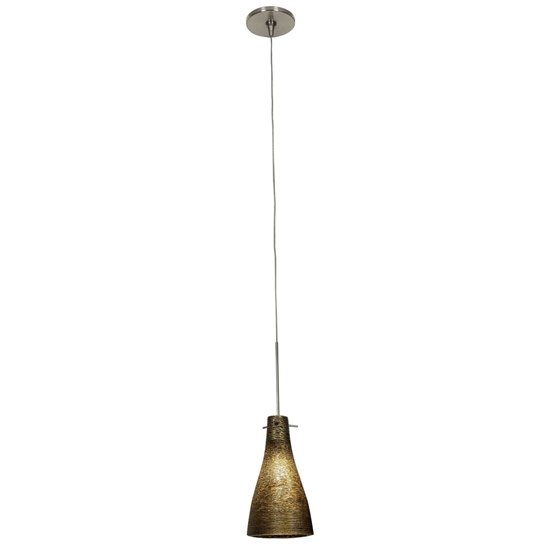 Foto para 35w Cavo GY6.35 Bi-Pin Halogen Dry Location Brushed Steel Gold Italian Wire Glass Uj Mini Pendant Including Low Profile Mono-Pod (CAN 0.5"Ø4.5")