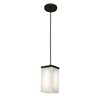 Foto para 100w Basik E-26 A-19 Incandescent Dry Location Oil Rubbed Bronze Opal Square Glass Pendant (CAN 0.5"Ø4")