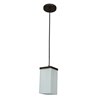 Foto para 100w Basik E-26 A-19 Incandescent Dry Location Oil Rubbed Bronze Opal Square Glass Pendant (CAN 0.5"Ø4")