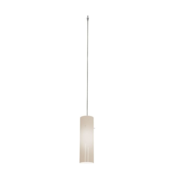 Foto para 35w Zeta GY6.35 Bi-Pin Halogen Dry Location Brushed Steel Opal Anari Silk Low Voltage Pendant Excluding Mono-Pod (CAN 4.5")