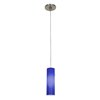 Foto para 35w Zeta GY6.35 Bi-Pin Halogen Dry Location Brushed Steel Cobalt Anari Silk Low Voltage Pendant Including Low Profile Mono-Pod (CAN Ø4.5")