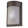 Foto para 9w Destination E-26 LED Bronze Ribbed Frosted Marine Grade Wet Location Wall Fixture (OA HT 9.84)