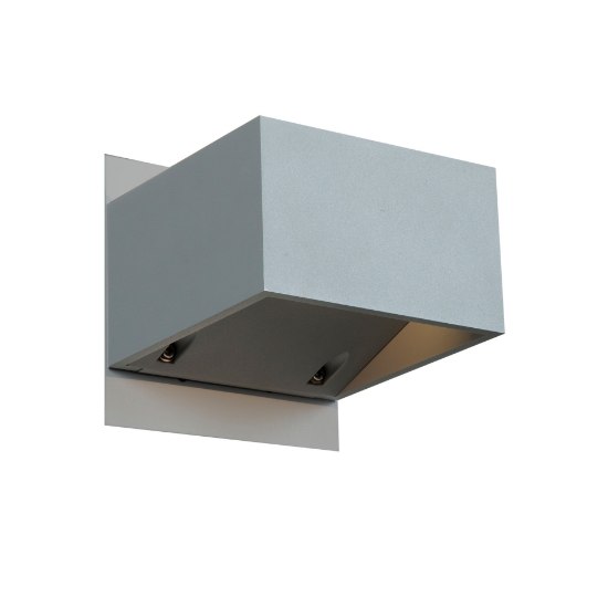 Foto para 6w Square SSL 80CRI LED Satin Marine Grade Wet Location Wall Fixture (OA HT 3.1) (CAN 5")