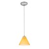 Foto para 11w Martini E-26 A-19 LED Dry Location Brushed Steel Amber Led Cord Glass Pendant (CAN 1.25"Ø5.25")