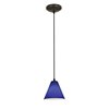 Foto para 12w Martini SSL 90CRI LED Dry Location Oil Rubbed Bronze Cobalt Led Cord Glass Pendant (CAN 1.25"Ø5.25")