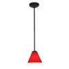 Foto para 12w Martini SSL 90CRI LED Dry Location Oil Rubbed Bronze Red Led Rod Glass Pendant (CAN 1.25"Ø5.25")