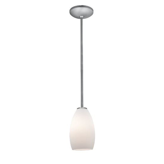 Foto para 12w Champagne SSL 90CRI LED Dry Location Brushed Steel Brown Stone Rod Glass Pendant (CAN 1.25"Ø5.25")