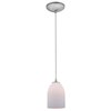 Foto para 11w Bordeaux E-26 A-19 LED Dry Location Brushed Steel Opal Cord Glass Pendant (CAN 1.25"Ø5.25")