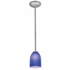 Foto para 12w Bordeaux SSL 90CRI LED Dry Location Brushed Steel Cobalt Rod Glass Pendant (CAN 1.25"Ø5.25")