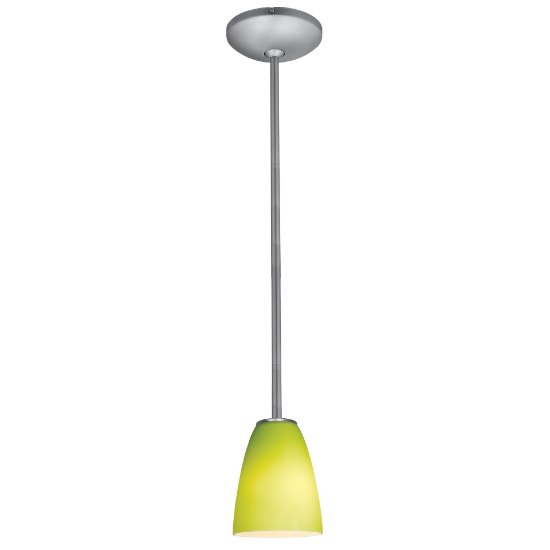 Foto para 12w Flute SSL 90CRI LED Dry Location Brushed Steel LGR Rod Glass Pendant (CAN 1.25"Ø5.25")