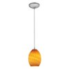 Foto para 12w Brandy FireBird SSL 90CRI LED Dry Location Brushed Steel Amber Firebird Cord Glass Pendant (CAN 1.25"Ø5.25")