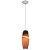 Foto para 11w Cabernet E-26 A-19 LED Dry Location Brushed Steel Amber Slate Cord Glass Pendant (CAN 1.25"Ø5.25")