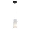 Foto para 12w Glass`n Glass Cylinder SSL 90CRI LED Dry Location Oil Rubbed Bronze Clear Opal Rod Glass Pendant (CAN 1.25"Ø5.25")