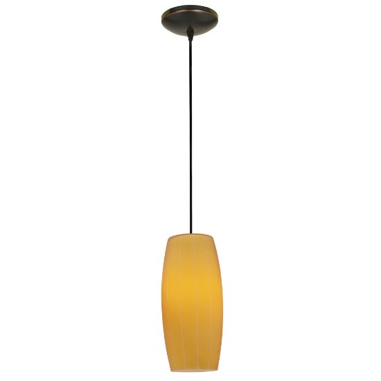 Foto para 12w Cognac SSL 90CRI LED Dry Location Oil Rubbed Bronze Amber Cord Glass Pendant (CAN 1.25"Ø5.25")